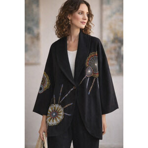 Anthony Originals Kimono Art Jacket Embroidered Wearable Art Anthropologie Style